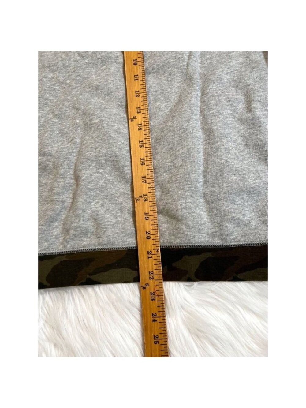 Joe's Jeans Womens Sweatshirt Lg Gray GreenCam Long Sleeve Elbow Patches Camo - Picture 6 of 6